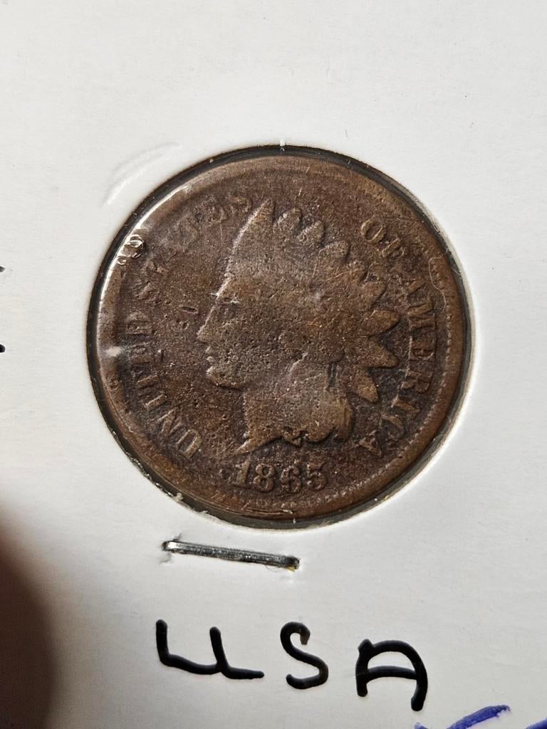 one cent 1865 Amerika, Postzegels en Munten, Munten | Amerika, Verzenden, Noord-Amerika, Losse munt