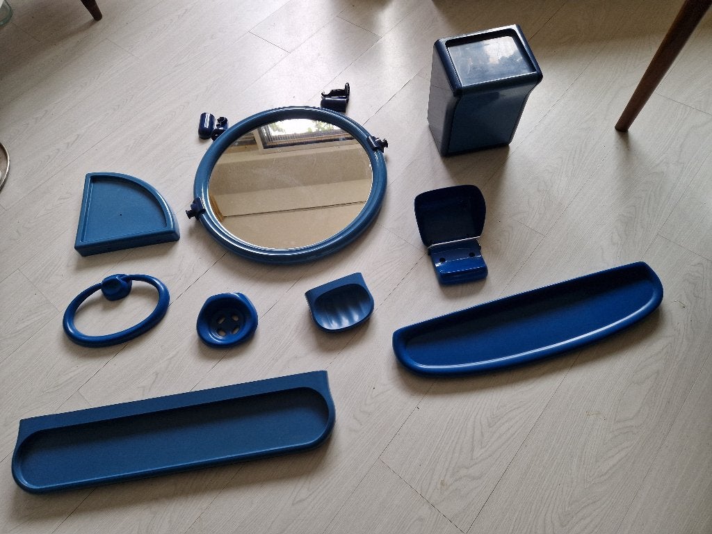 Complete badkameraccessoires set - Blauw, Ophalen, Gebruikt, Blauw, Overige merken