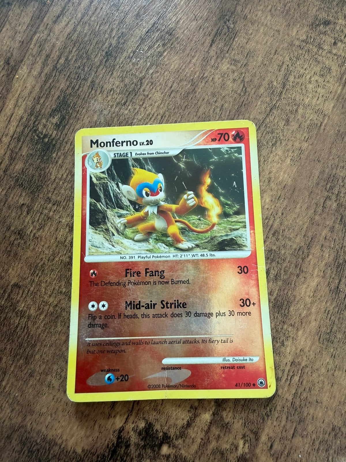Pokemonkaart monferno, Hobby en Vrije tijd, Verzamelkaartspellen | Pokémon, Ophalen of Verzenden, Zo goed als nieuw