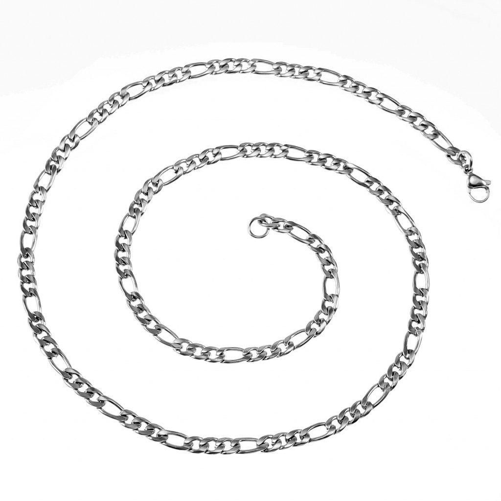60cm x 4mm Figaro Ketting Dames Heren Stalen Zilverkleur, Overige materialen, Birgitta-Gracht 33, 6465 EL Kerkrade, Nederland