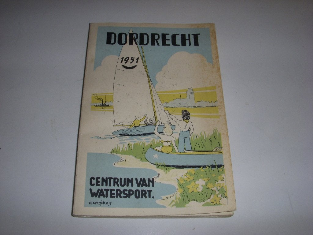 Mooie brochure Dordrecht ' Centrum van Watersport ' 1951, Gelezen, Catalogus, Vereniging voor Vreemdelingenverkeer Dordrecht.