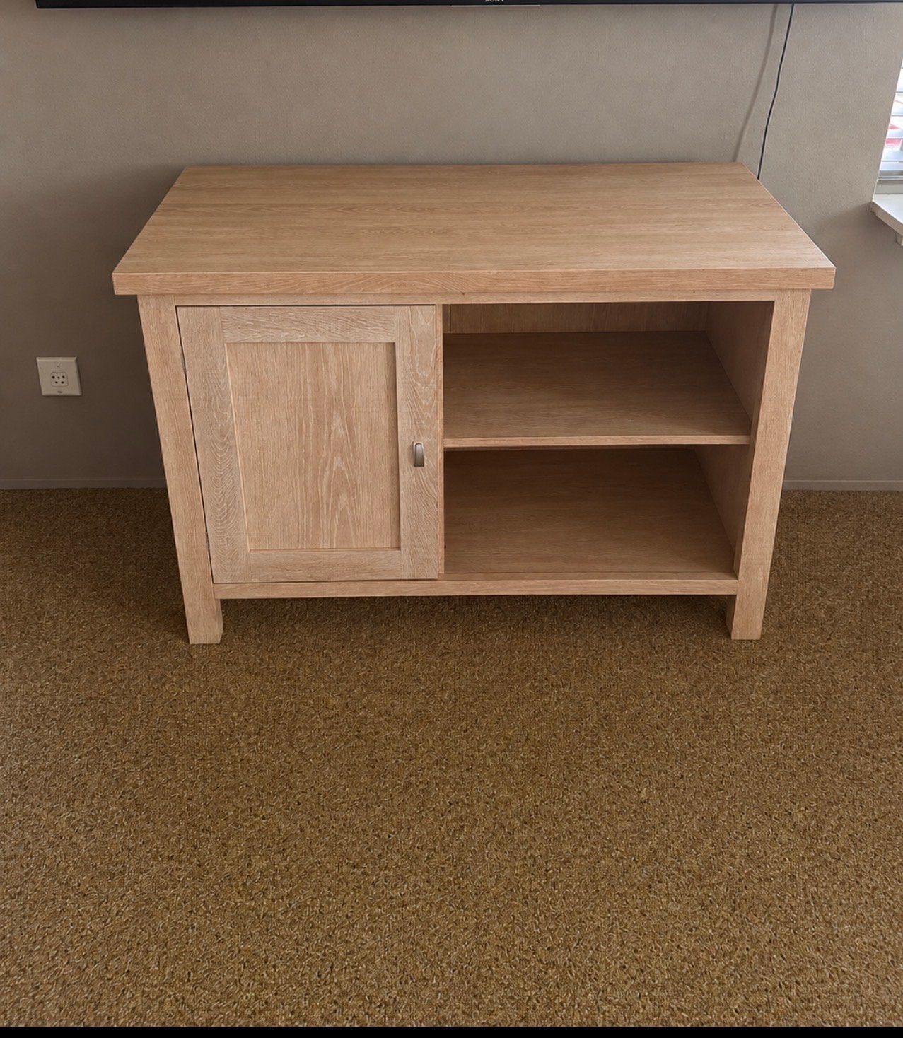 Massief Eikenhouten Kast , 2stuks tafel en tv meubel, Ophalen, 100 tot 150 cm, Eikenhout, Zo goed als nieuw