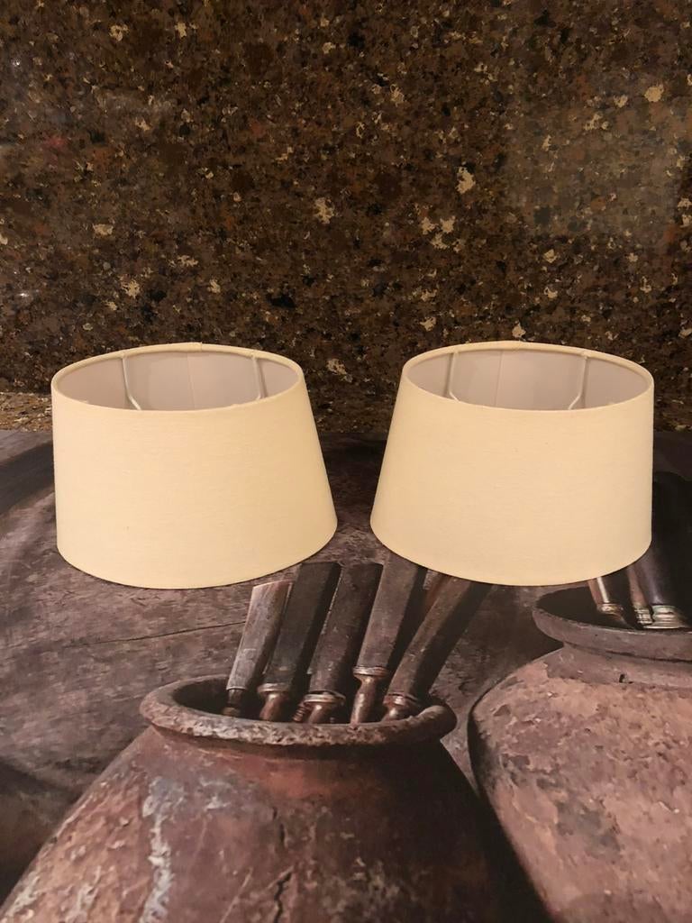 2 lampenkappen lampenkap ovaal ecru kleur nieuwstaat!, Landelijk brocant modern, Ophalen of Verzenden, Zo goed als nieuw, Crème