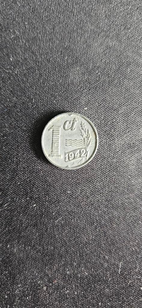 Nederland 1 Cent 1942 Zink Oorlogsmunt, Postzegels en Munten, Munten | Nederland, Ophalen of Verzenden, Koningin Wilhelmina, 1 cent