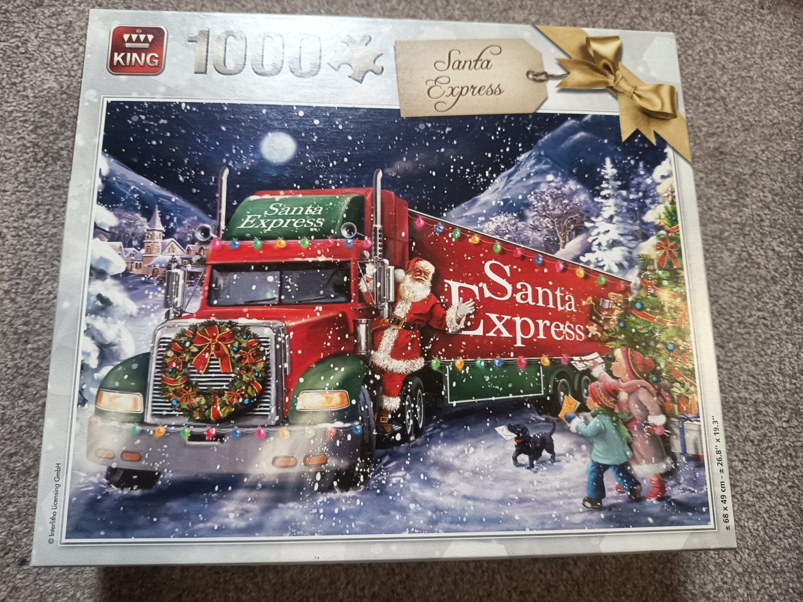 King Legpuzzel Santa Express 1000 stukjes Kerstmis, Ophalen of Verzenden, 500 t/m 1500 stukjes, Zo goed als nieuw, Legpuzzel