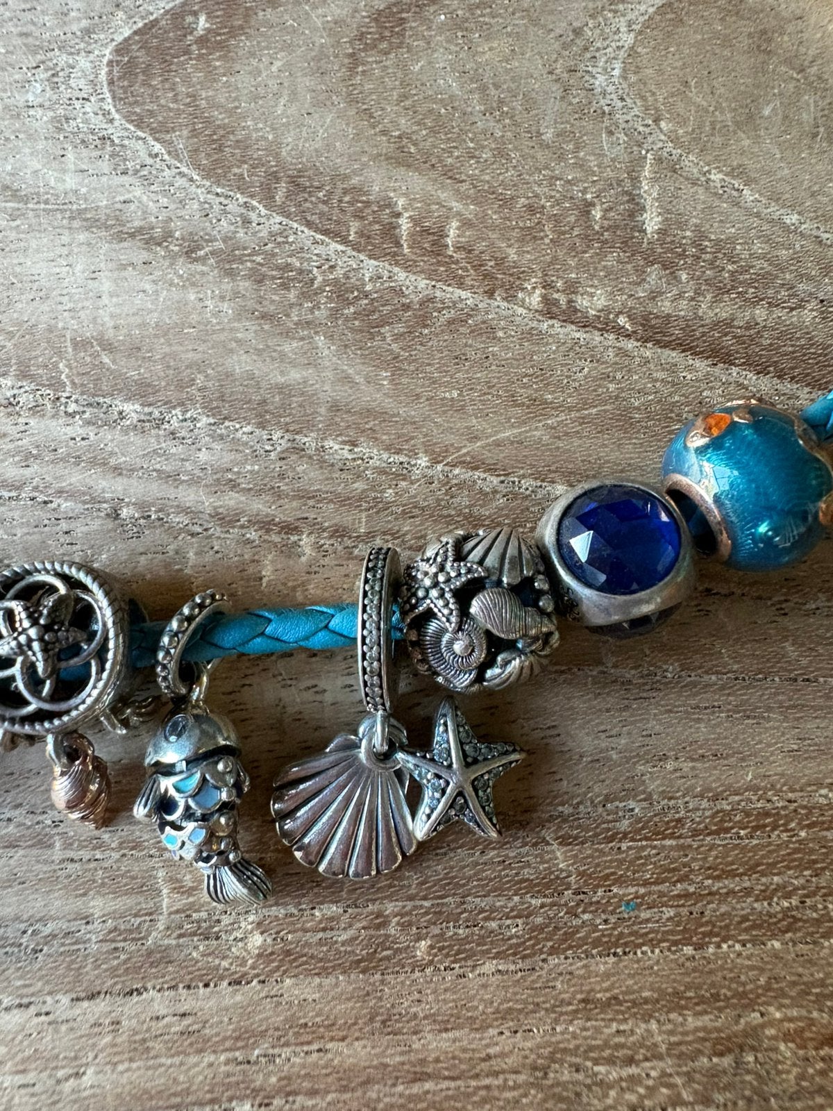 Pandora armband, Ophalen of Verzenden, Gebruikt, Zilver, Leer
