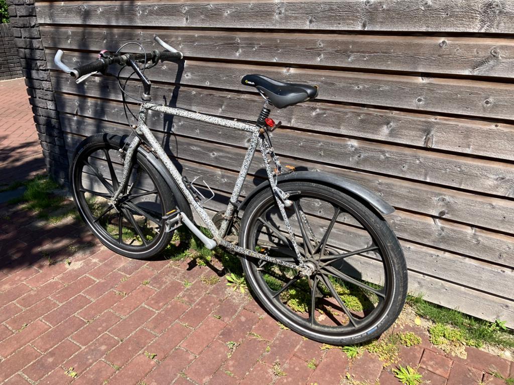 Retro stadsfiets 21 versnellingen stervorm velgen maat 57, 26 inch, Velgrem, Zo goed als nieuw, 57 tot 61 cm