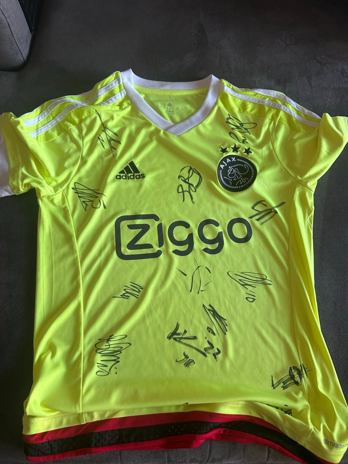 Ajax shirt 2011 gesigneerd door o.a. Frank de Boer, Sport en Fitness, Ophalen of Verzenden, Gebruikt, Shirt