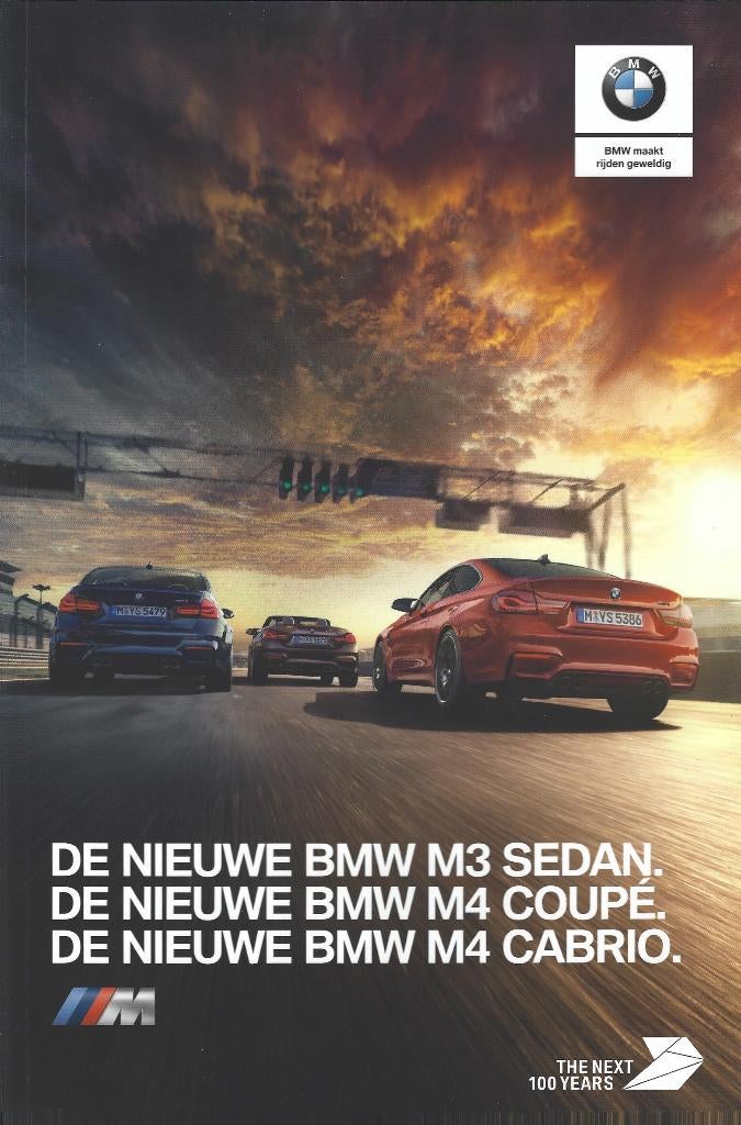 Brochure BMW M3 Sedan , M4 Coupe en M4 Cabrio 2017, Ophalen of Verzenden, Gelezen, BMW