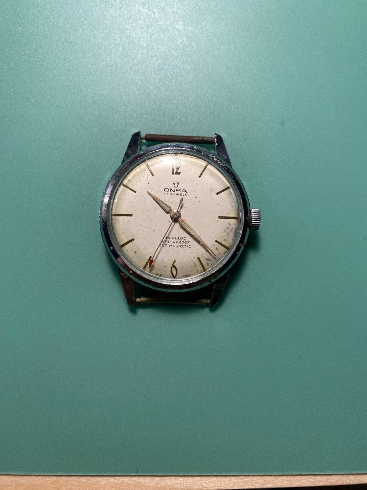 Vintage ONSA horloge - 17 Jewels - Werkt perfect, Overige merken, Staal, Polshorloge, 1960 of later
