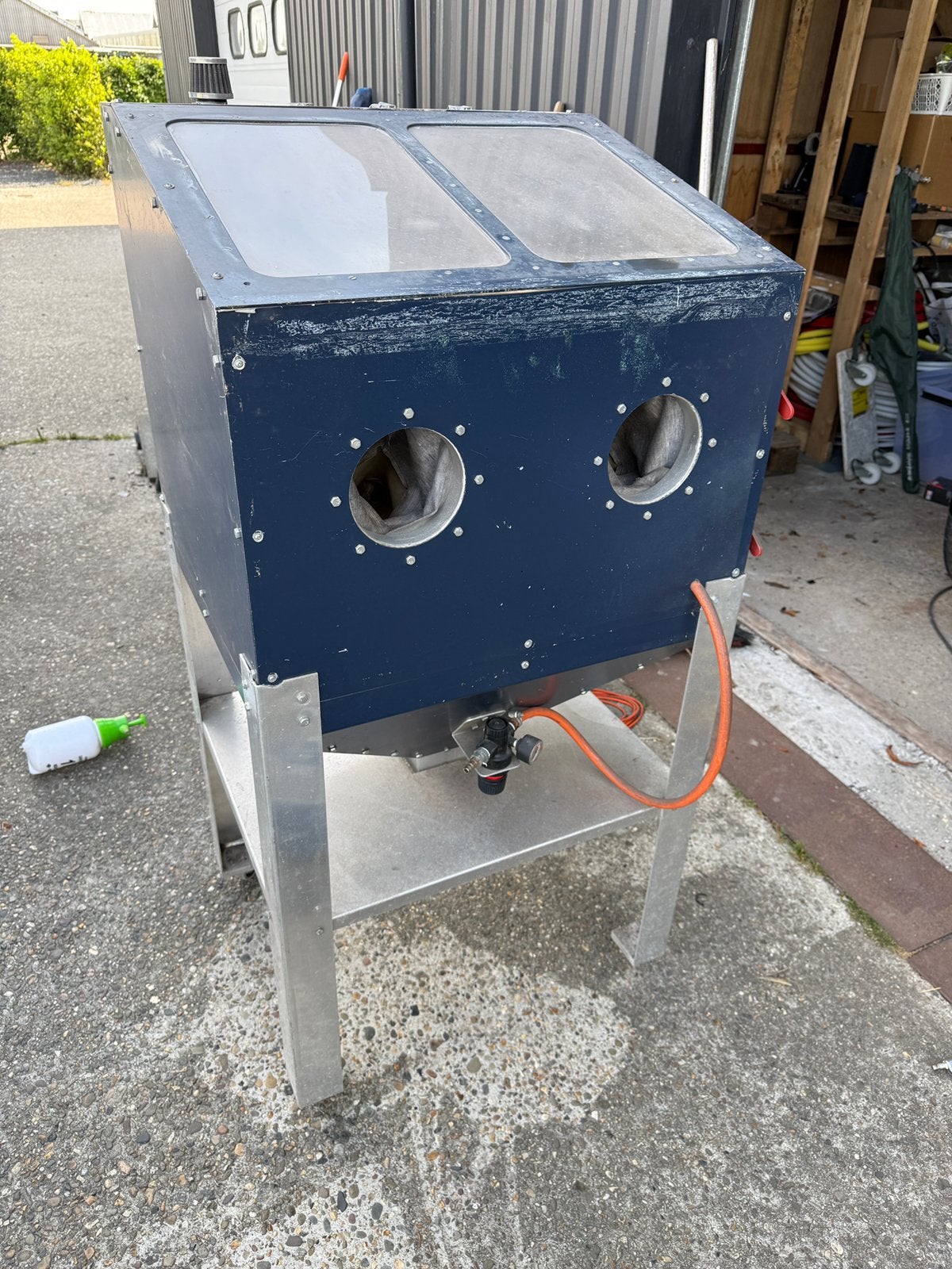 Straalcabine aluminium, Ophalen, Gebruikt