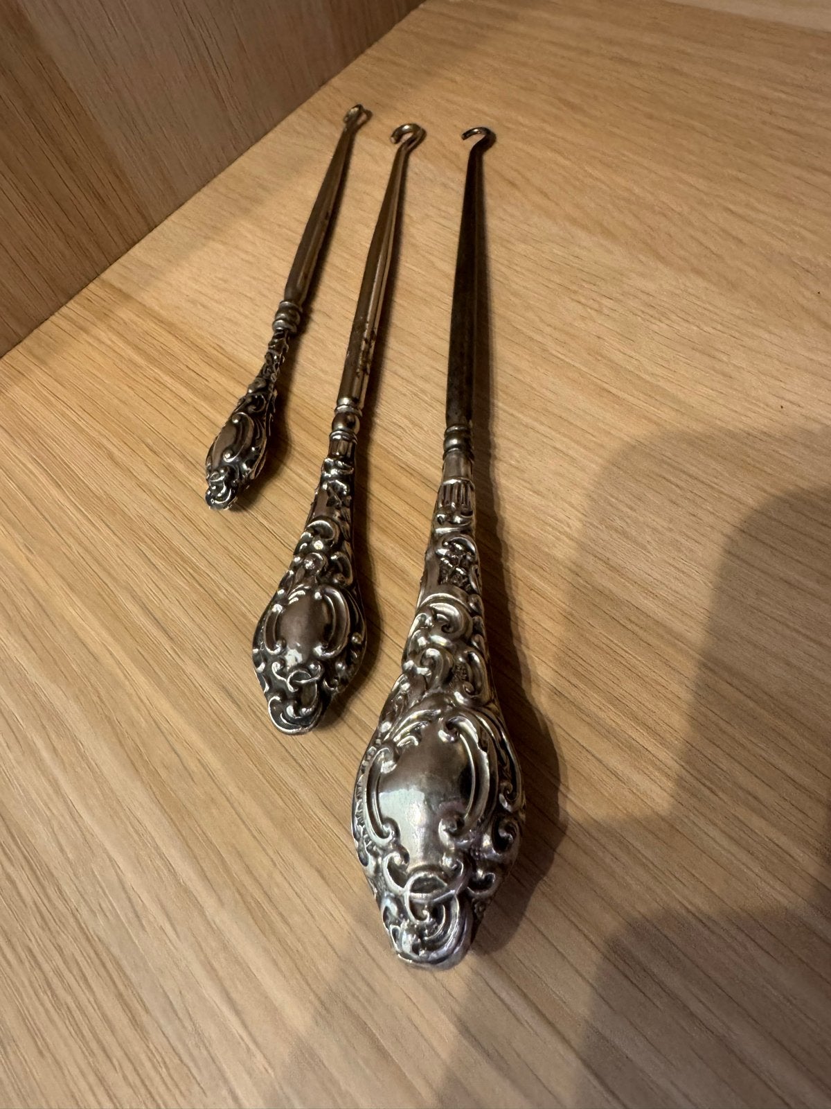 Antieke Veterhaken met 925 Zilveren Handvat, Verzenden, Zilver