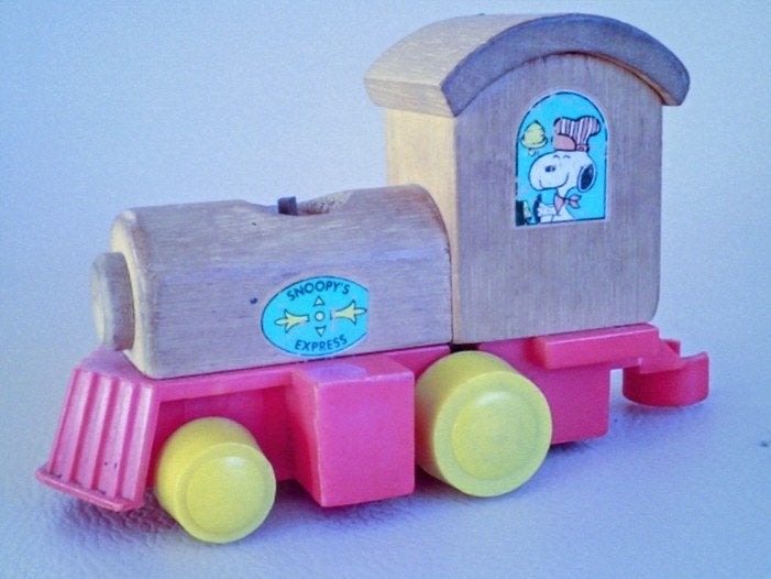Snoopy's Express Locomotief – Aviva Toy Co. (1958), Verzamelen, Stripfiguren, Gebruikt, Overige typen, Snoopy, Ophalen of Verzenden