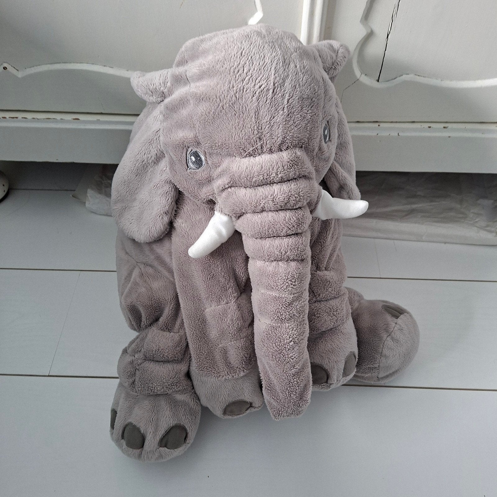 Grote zachte olifant knuffel - grijs, Gebruikt, Grijs, Ophalen of Verzenden, Middelgroot (20 tot 80 cm)