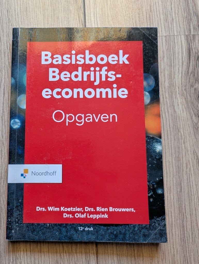 Basisboek Bedrijfseconomie Opgaven 12e druk, Boeken, Diverse auteurs, Zo goed als nieuw, Beta, HBO