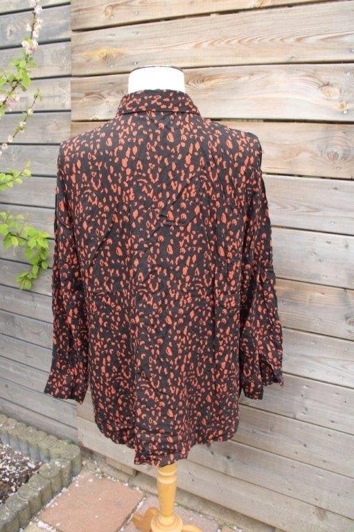 Blouse zwart/ roest Paprika mt 1 (44) Vaste prijs, Zwart, Maat 42/44 (L), Ophalen of Verzenden, Zo goed als nieuw