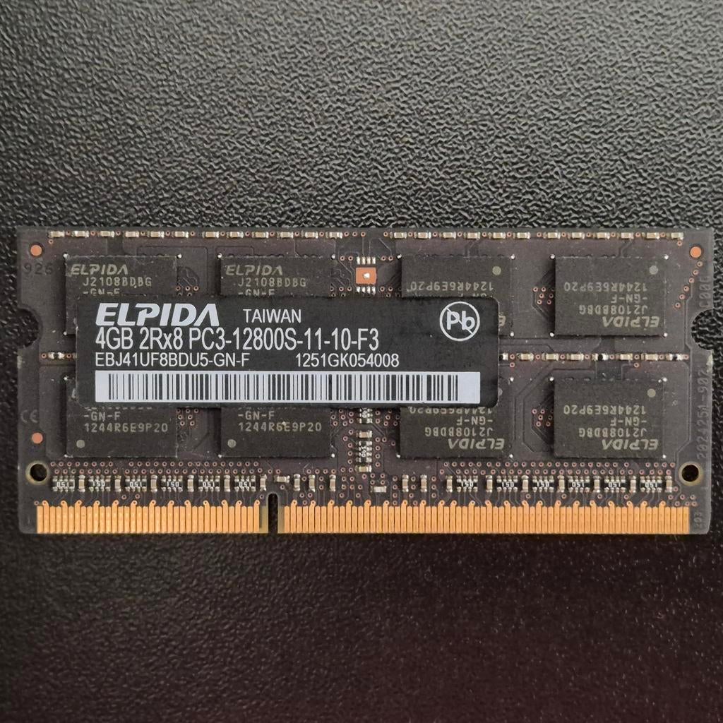 Elpida 4GB DDR3 PC3 1600MHz - Laptop geheugen, Gebruikt, DDR3, Ophalen of Verzenden, Laptop