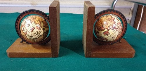 boekensteunen met wereldbol vintage, Ophalen of Verzenden, 'T Olde Gre-j, Info@toldegrej.nl, Endepoelstraat 20f Didam
