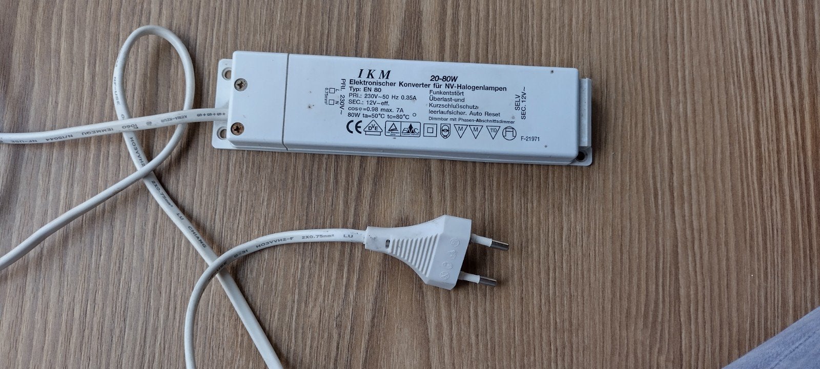 Transformator 12V, 20-80W voor halogeenlampen, Ophalen of Verzenden, Gebruikt, Modern