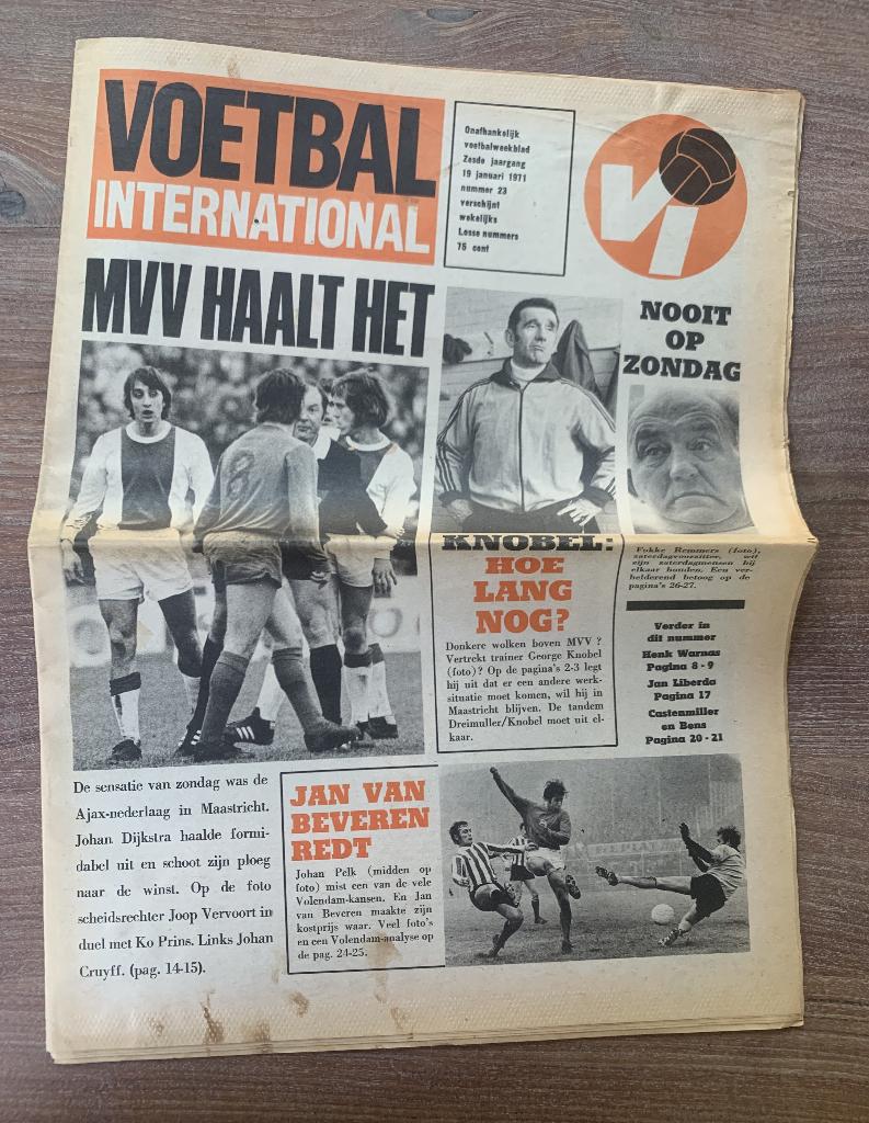 Voetbal International VI Div. tijdschriften uit 1971 / €5,-, Ophalen of Verzenden, Zo goed als nieuw, PSV, Boek of Tijdschrift