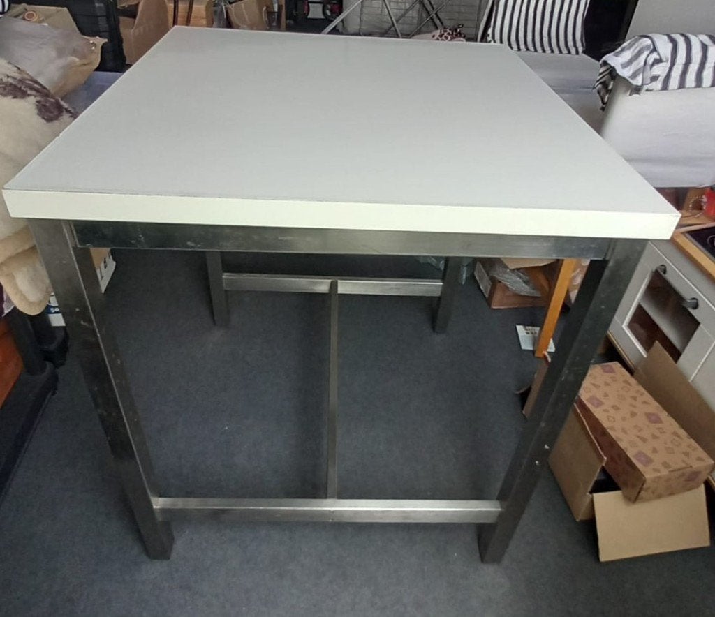 Bartafel wit – nette staat – 75x75x88 cm, Ophalen, Gebruikt