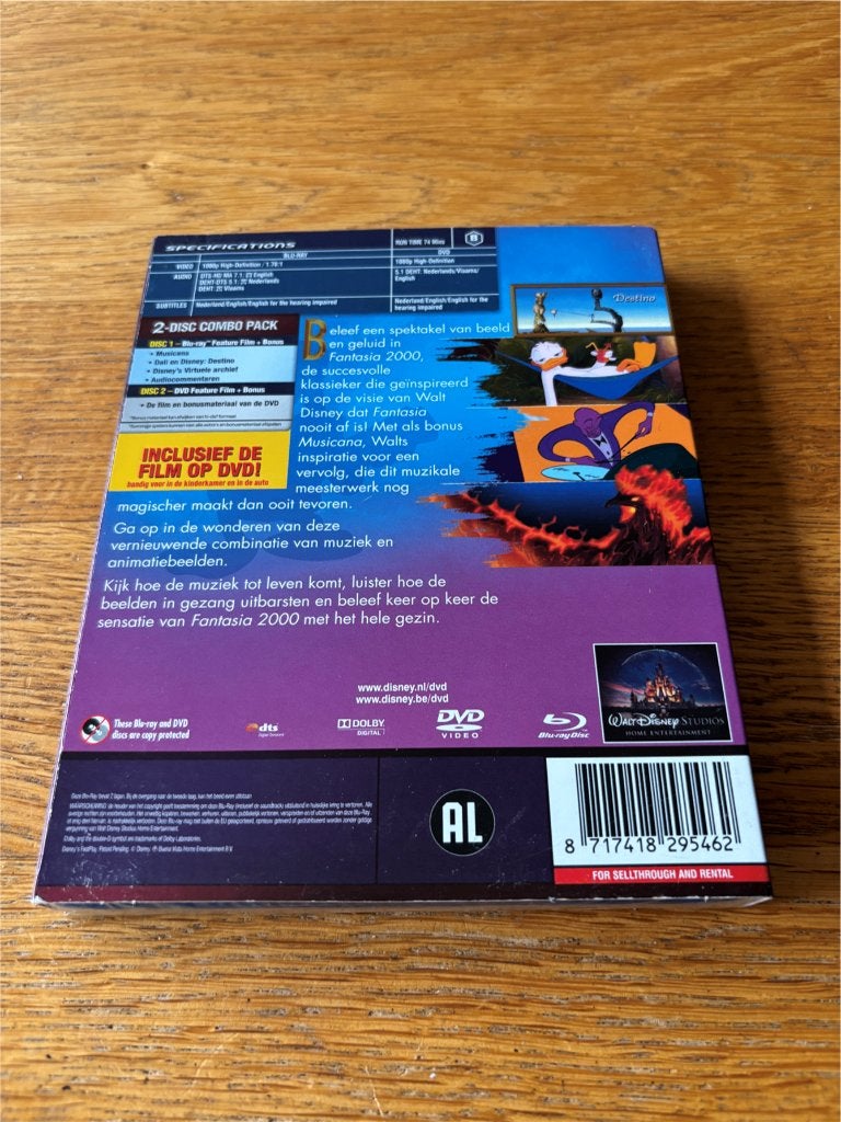 Blu-ray + Dvd Fantasia 2000 - Disney - NL-Uitgave, Met slipcover/slipcase, Alle leeftijden, Nederlands, Ophalen of Verzenden
