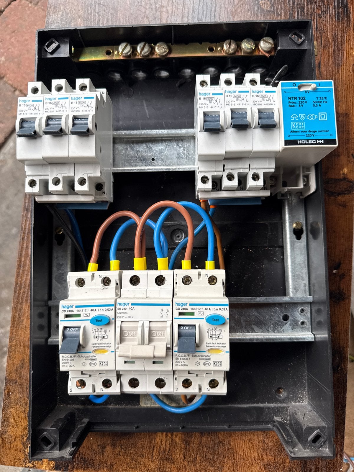Hager Groepenkast met Aardlekschakelaars en Installatieautom, Ophalen of Verzenden, Gebruikt, Hager, Groepenkast