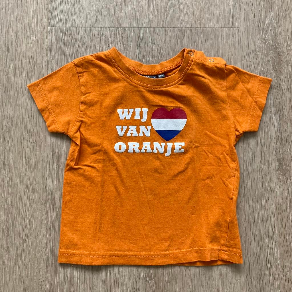 Koningsdag shirt maat 80, Kinderen en Baby's, Babykleding | Maat 80, Ophalen of Verzenden, Zo goed als nieuw, Jongetje of Meisje