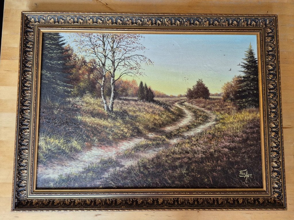Schilderij Landschap Theo Arts, Ophalen, Doek, Olieverf, Klassiek