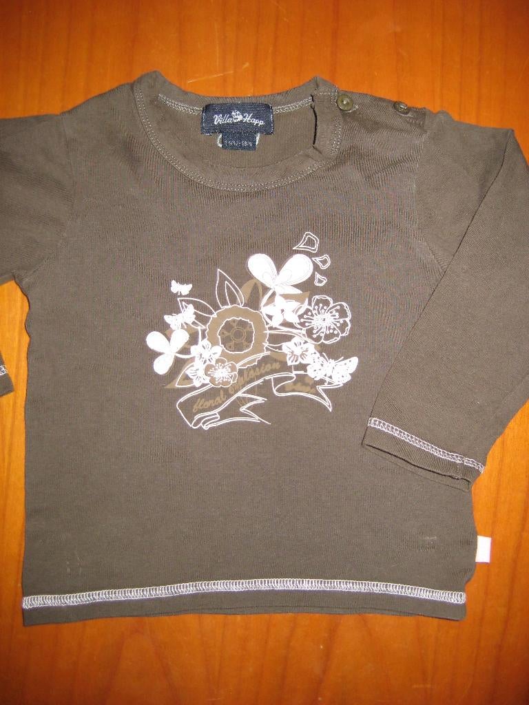 Bruin shirt, 86/18m, Villa Happ, Kinderen en Baby's, Ophalen of Verzenden, Zo goed als nieuw, Meisje, Shirtje of Longsleeve