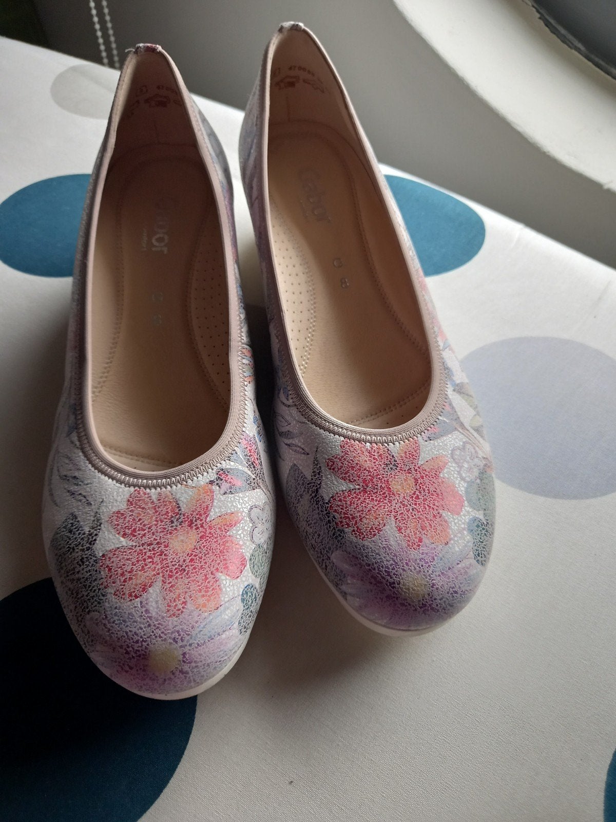 Gabor Ballerina's met bloemenprint en sleehak, Ophalen, Overige kleuren, Gabor, Ballerina's