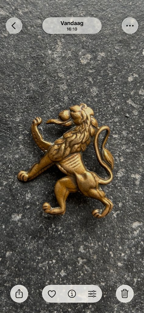 Baret embleem brigade piron free Belgian forces, Ophalen of Verzenden, Landmacht, Overige gebieden, Embleem of Badge