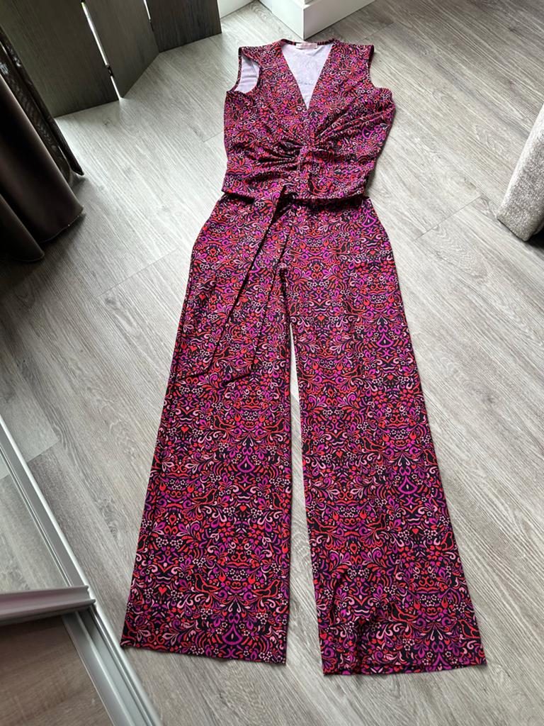 Studio Anneloes Jumpsuit L - Zomerse Travelprint, Kleding | Dames, Jumpsuits, Ophalen of Verzenden, Zo goed als nieuw, Maat 42/44 (L)