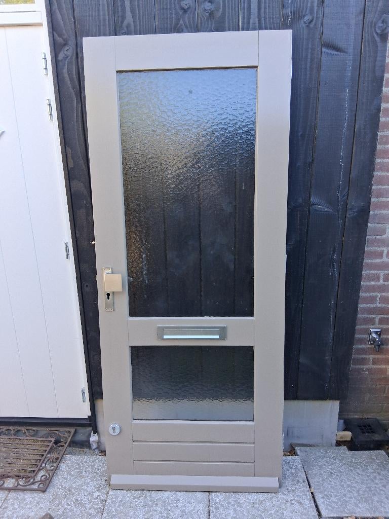 hardhouten voordeur, Doe-het-zelf en Verbouw, Deuren en Horren, Gebruikt, 80 tot 100 cm, Ophalen of Verzenden, Buitendeur