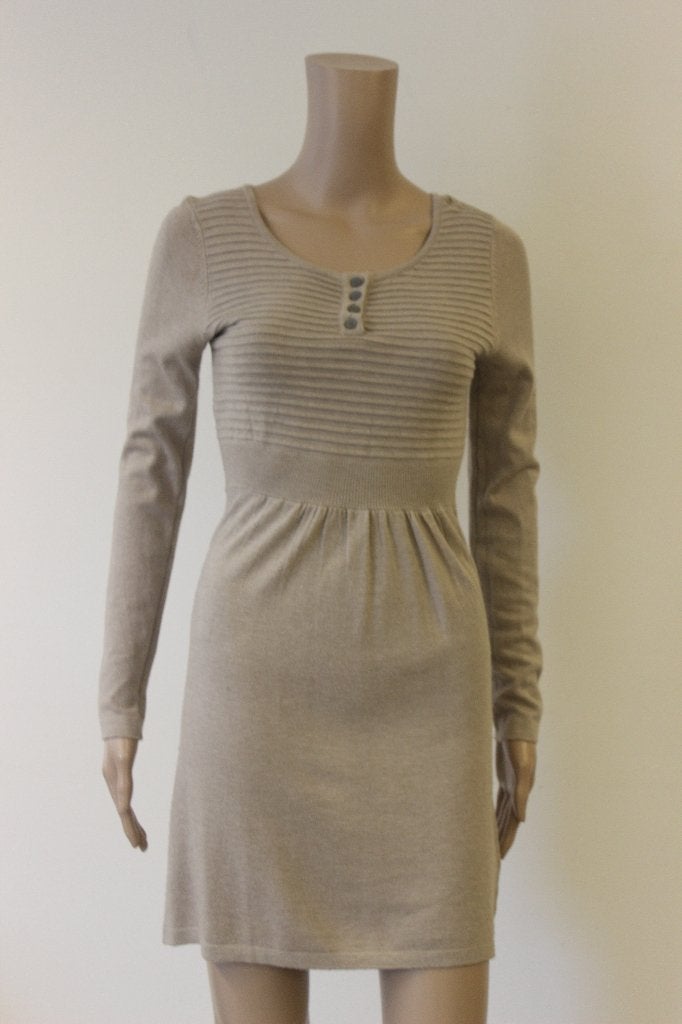 M&V wollen beige jurk maat S, Maat 38/40 (M), ., Beige, Ophalen of Verzenden