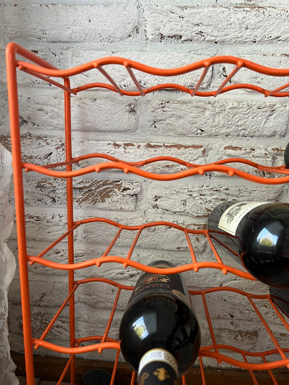 VintageRETRO Oranje wijnrek/Tomado- 36 flessen /Jaren 60/70, Ophalen, Zo goed als nieuw, 25 flessen of meer