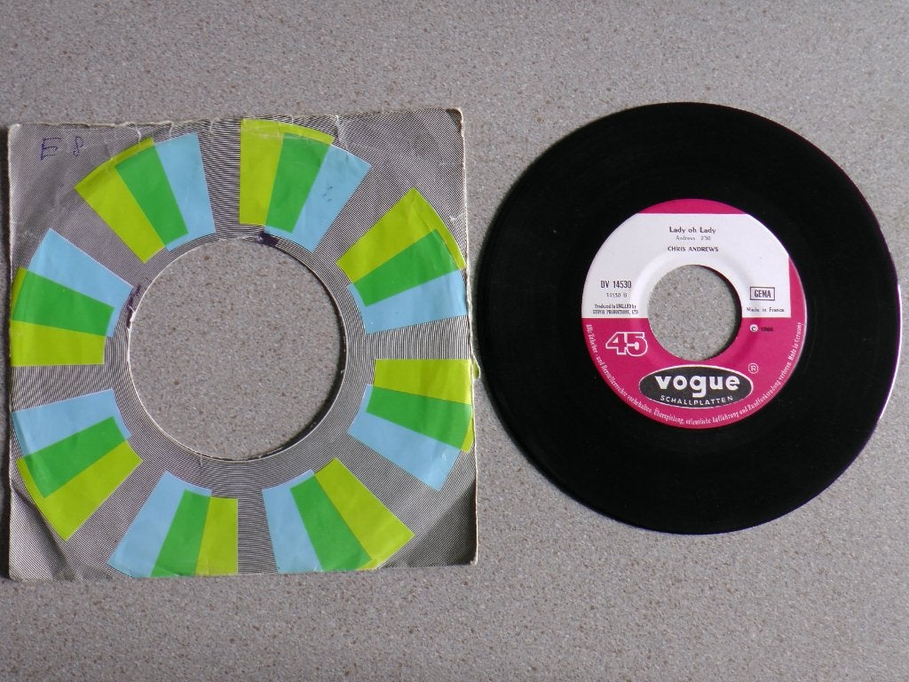 Chris Andrews - Lady oh lady VINYL SINGLE, Cd's en Dvd's, Vinyl Singles, Ophalen of Verzenden, Gebruikt, 7 inch, Pop