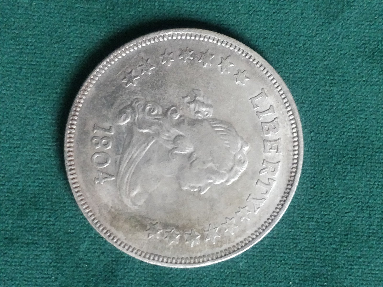 Zilverkleurige Munt - Liberty 1804, Ophalen of Verzenden, Gebruikt