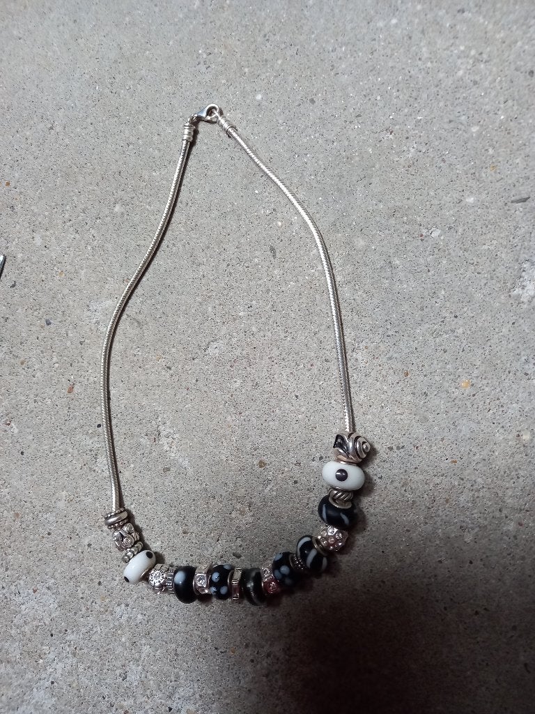 pandora ketting met bedels en murano glas kralen, Ophalen of Verzenden, Zo goed als nieuw, Overige kleuren, Overige materialen