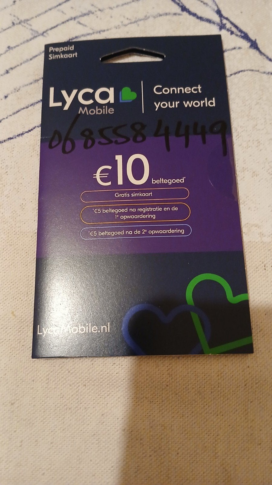 06. 8558 4449 top nummer Lyca prepaid 0685584449, Ophalen, Nieuw, KPN, Simkaart