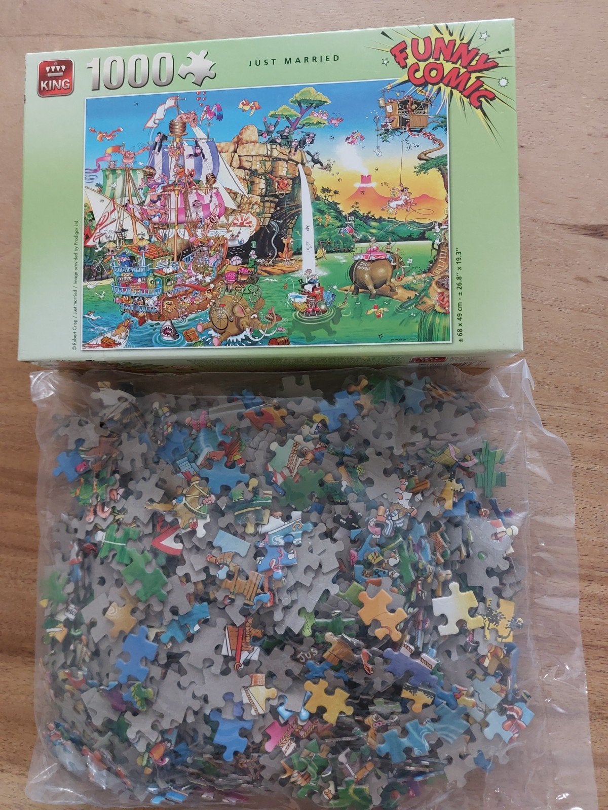 Nieuw Funny Comic puzzel van King 1000 stukjes, Hobby en Vrije tijd, Ophalen of Verzenden, 500 t/m 1500 stukjes, Nieuw