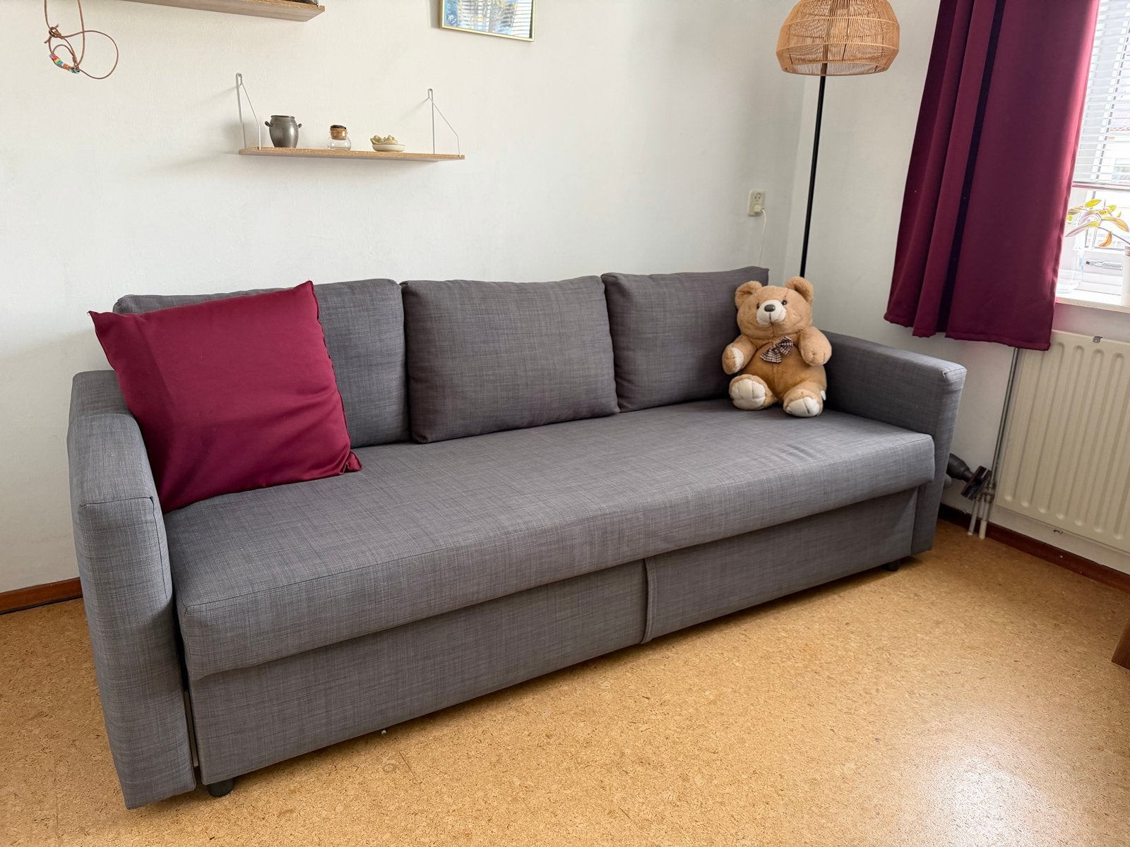 Ikea Friheten slaapbank - grijs, Ophalen, Tweepersoons, Zo goed als nieuw, Overige maten