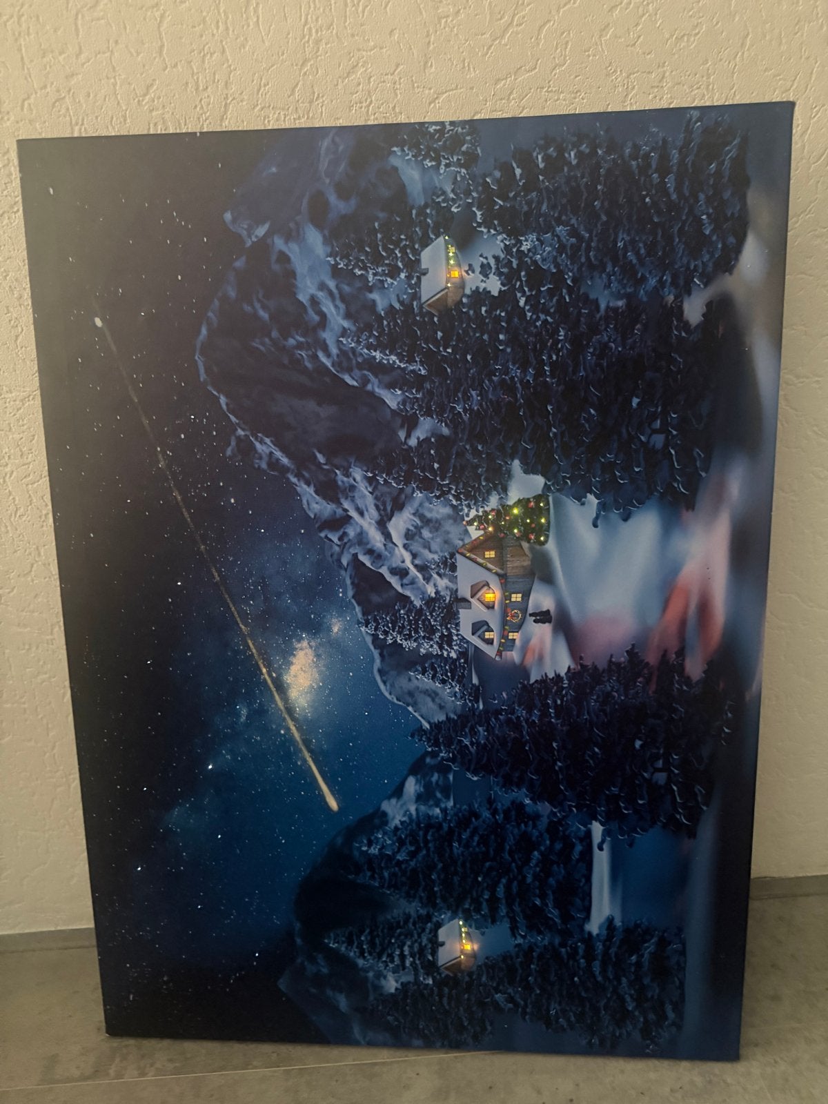LED Canvas Kerstboom & Vallende Ster, Meerkleurig, Overige stijlen, Ophalen of Verzenden, Zo goed als nieuw