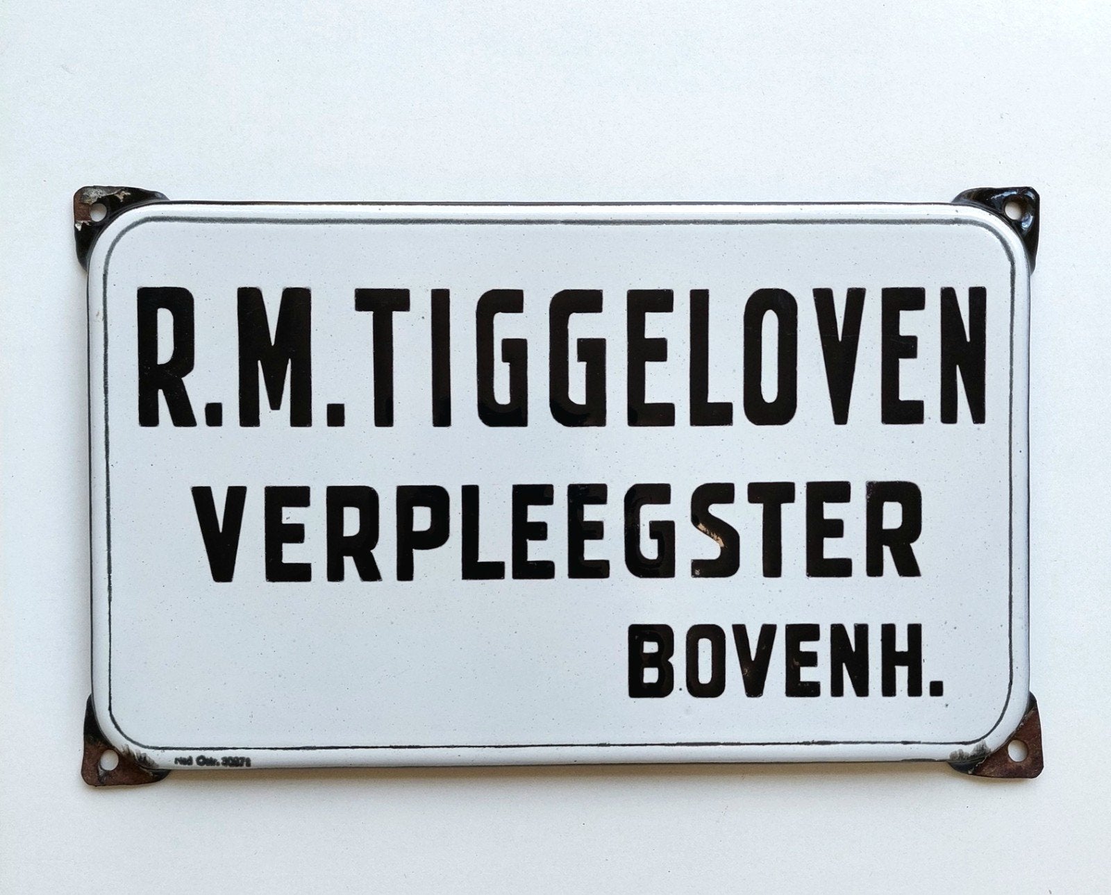 Oud Emaille Bord Reclamebord Tiggeloven Verpleegster, Ophalen of Verzenden