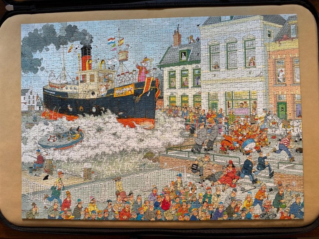 Jan van Haasteren - Sinterklaasintocht 1000 stukjes, Ophalen of Verzenden, 500 t/m 1500 stukjes, Gebruikt, Legpuzzel