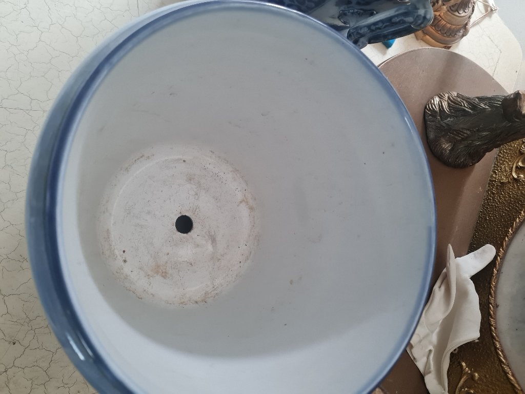 Antieke bloempot, cache pot Petrus regout 19e eeuw 25cm, Ophalen of Verzenden