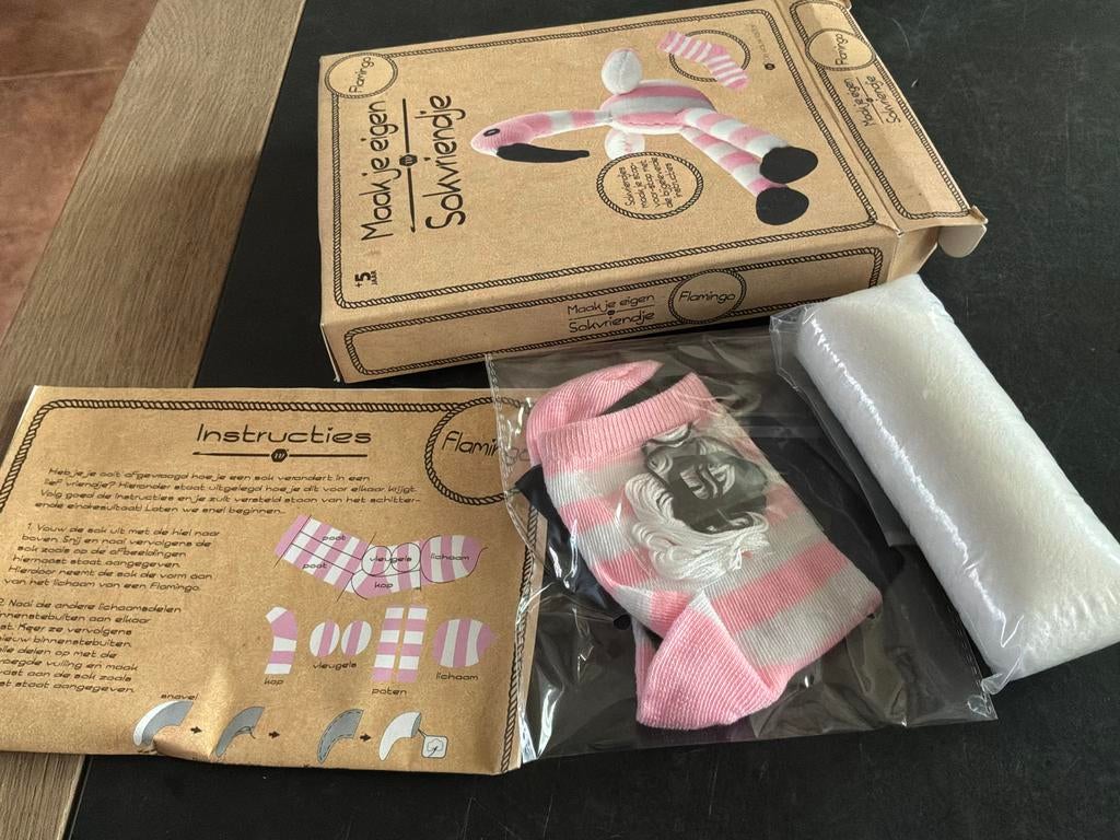 Maak je eigen Sokvriendje Flamingo, Ophalen of Verzenden, Nieuw
