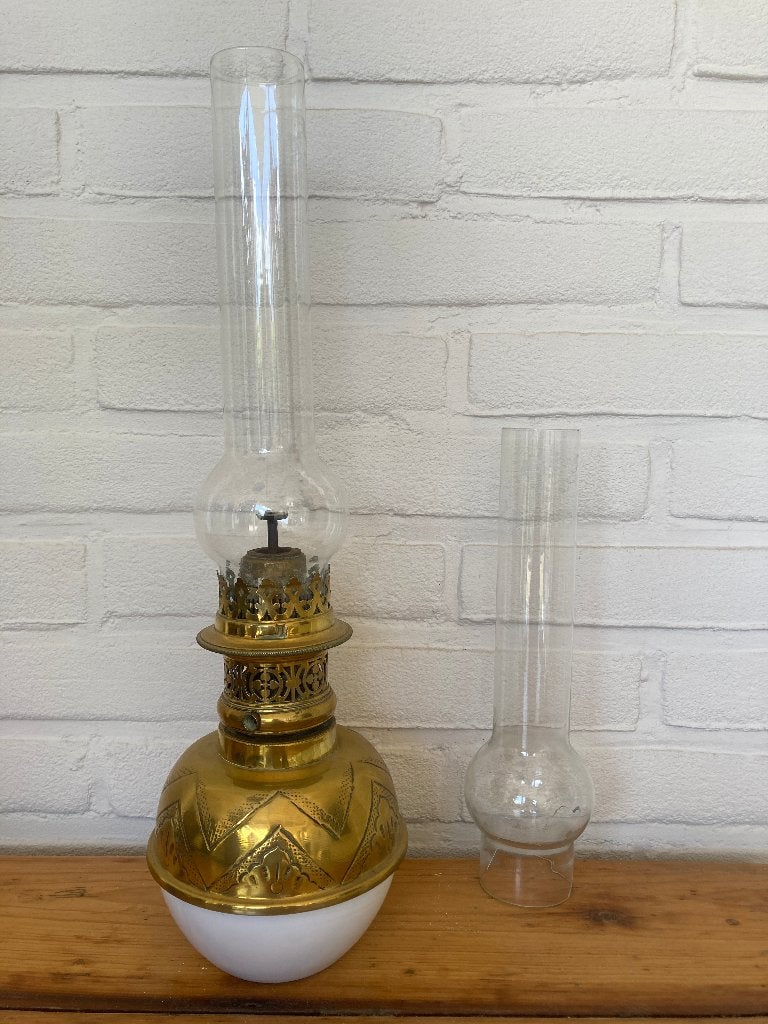 Antieke olielamp, Ophalen of Verzenden