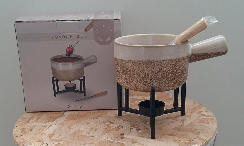 NIEUW Jens fondue setje met pannetje, warmhouder en prikkers, Ophalen of Verzenden, Nieuw, Overige stijlen