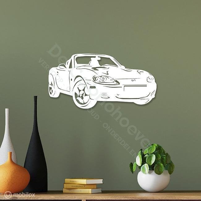 MX5 Wanddecoratie NBFL (48*21cm) Wit, De Cabriohoeve VOF, Nieuw, Info@cabriohoeve.nl, Julianalaan 9, 9462PG Gasselte, Nederland